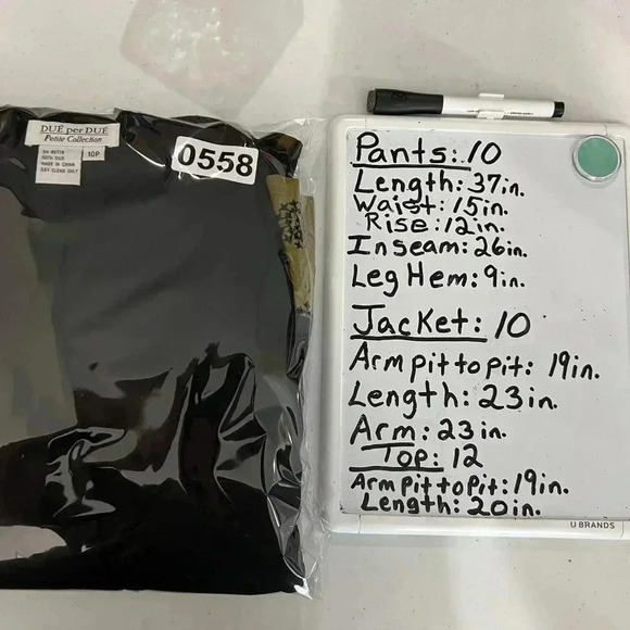 Due per Due Women 10 Bohemian 3 Piece Set 100% Silk Black Gold Embroidered Lined - Picture 16 of 16